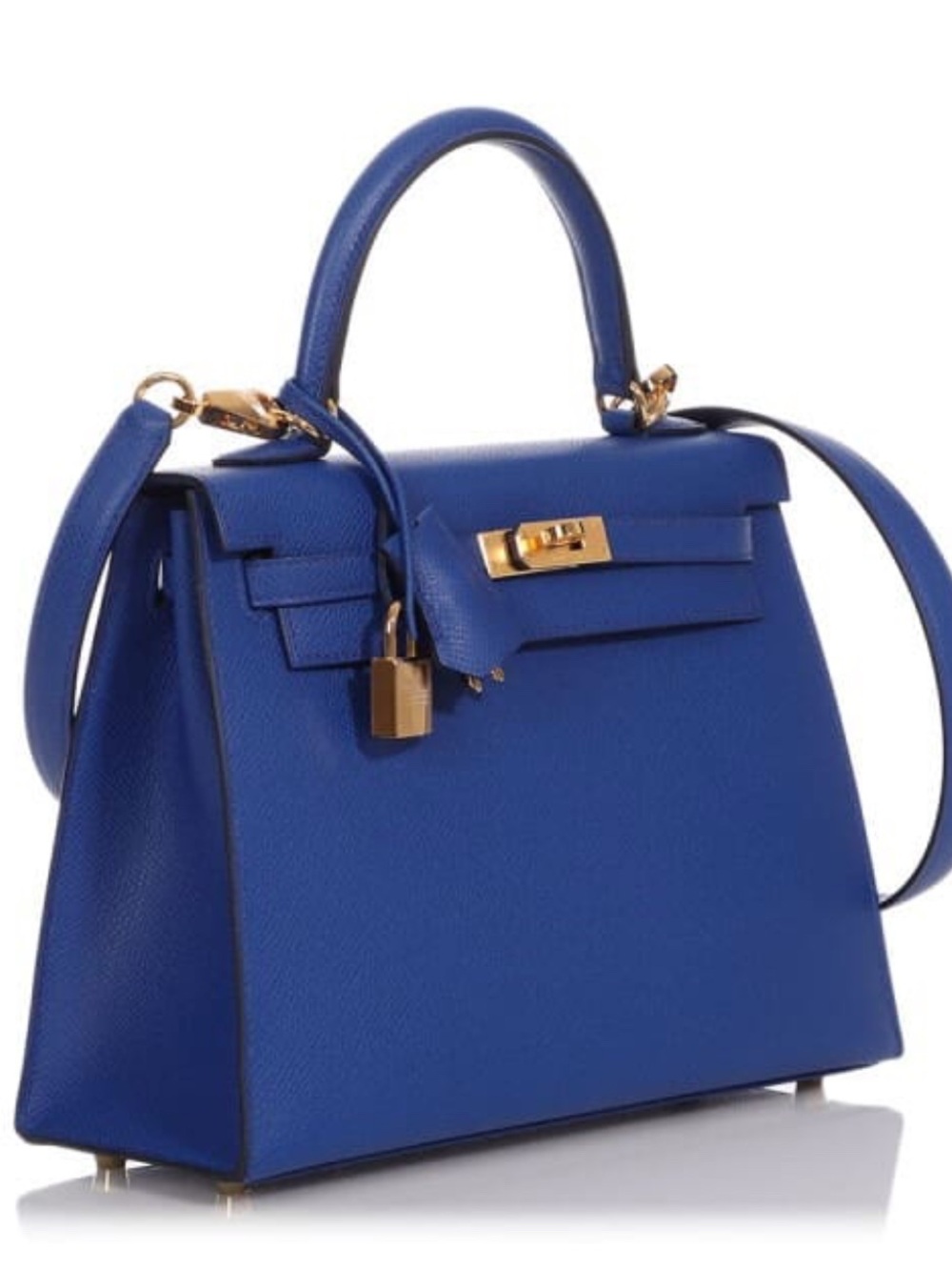 Absolutely stunning brand new , trendy dark blue 25 sm with golden hardware/lock